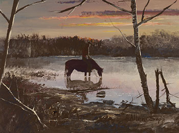 Horse Having Water by Allen Sapp sold for $10,000