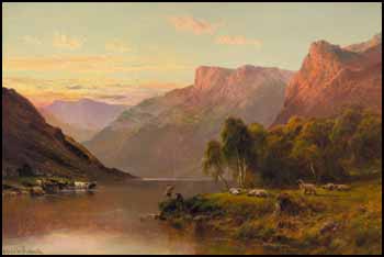 A Rosy June Evening - Loch Katrine by Alfred de Breanski Sr. sold for $37,375