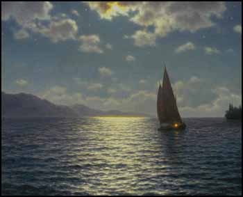 Lever de lune, Lac Leman by Ivan Federovich Choultse sold for $46,000