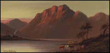 A Golden Evening - Glen Shee by Alfred Fontville de Breanski Jr. sold for $4,600