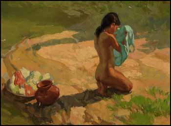 Girl Bathing by Fernando Cueto Amorsolo vendu pour $15,210