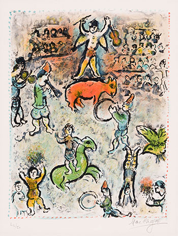 La Parade au Cirque (Circus Parade) by Marc Chagall sold for $18,750