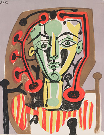 Figure au corsage rayé (M. 179; B. 604) by Pablo Picasso vendu pour $25,000