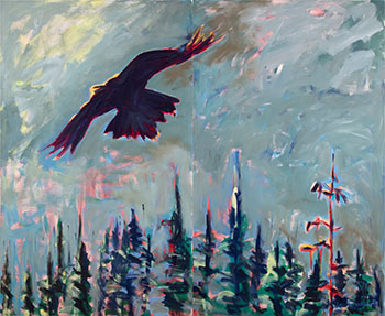 Tunnel Mountain (Raven) by Laurel Cormack vendu pour $1,500