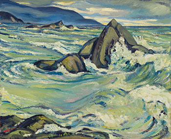 Green Sea at Maquinna Point, Nootka Island, BC by James Williamson Galloway (Jock) Macdonald sold for $43,250