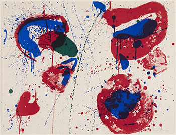	Hurrah for the Red, White, and Blue, Variant I by Sam Francis sold for $3,438