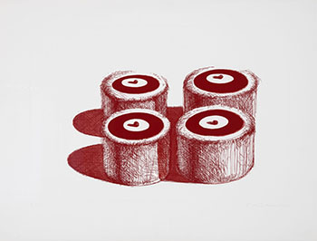 Cherry Cakes (from Recent Etchings II) by Wayne Thiebaud sold for $10,000