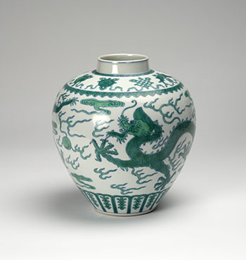 A Chinese Green-Enameled Dragon Jar, Qianlong Mark and Period (1736-1795) by  Chinese Art sold for $97,250
