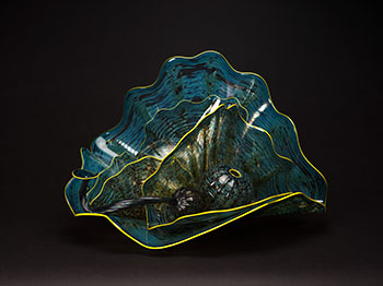 Blue and Green Persian Set with Yellow Lip Wraps (7 pieces) by Dale Chihuly sold for $8,750