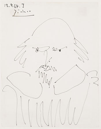 Portrait of William Shakespeare by Pablo Picasso vendu pour $61,250