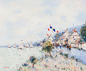La fête des voiliers sur la Seine by Jean Pierre Dubord sold for $500