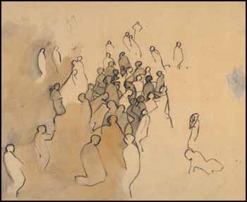 Untitled - Figures in a Crowd by Richard Ciccimarra sold for $690