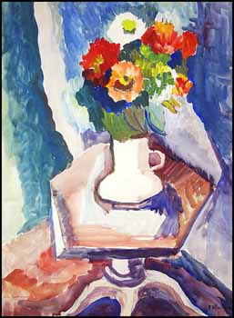Vase with Flowers on Table by Fanny Wiselberg sold for $920