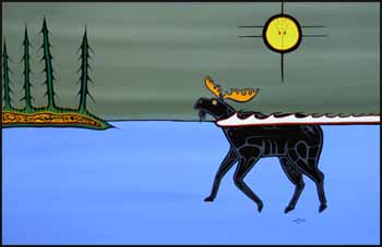 Moose Swimming by Roy Thomas vendu pour $1,872
