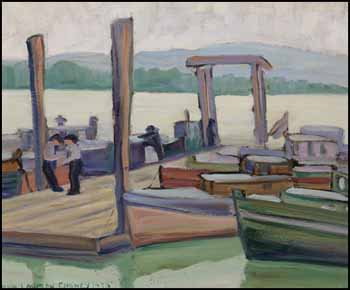 Boat Landing on the Fraser River, BC by Nan (Anna Getrude Lawson) Cheney vendu pour $2,691