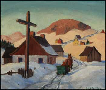Quebec Village in Winter by Gordon Edward Pfeiffer vendu pour $1,170