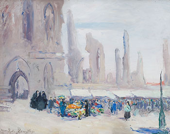 The Market Among the Ruins of Ypres by Mary Riter Hamilton sold for $22,500