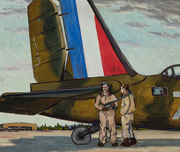 Rear Gunners, Gander, Newfoundland by Adolphus George Broomfield sold for $3,125