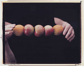 Still Life with 2 Oranges & 3 Apples in Tension by Iain Baxter sold for $1,250