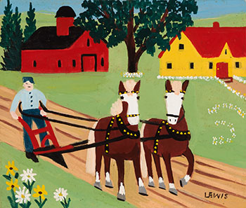 Two Horses Ploughing by Maud Lewis sold for $49,250