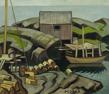 Blue Rocks, Nova Scotia by George Douglas Pepper sold for $12,500
