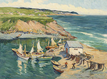 Village de L'Anse-aux-Gascons, Gaspé, Que. by Rita Mount sold for $10,000