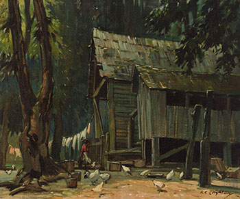 Homestead in Forest by Alfred Crocker Leighton vendu pour $1,800