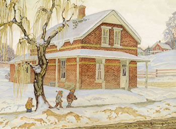 Old Brick House, Orillia (#00114) by Russel J. Hider sold for $625
