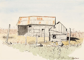 Mountain Road Farm (#0115) by John Snell sold for $1,875