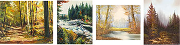 Four Landscape Paintings (#0196, #0133, #0132, #0519) by  Various Artists sold for $438