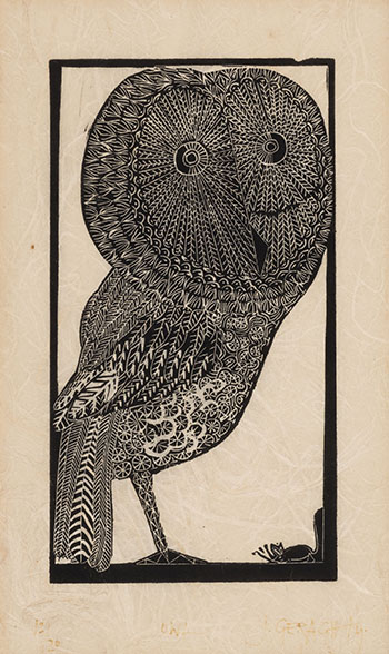 Owl (#0681) by Jacqueline Geraghty sold for $563