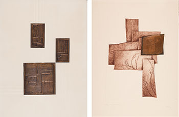 Two Works on Paper: Composition W (#0131) and Herbarium (#0687) by Mikuláš Kravjanský sold for $250