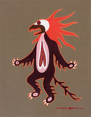 Evil Spirit on Medicine Man (00093) by Jackson Beardy sold for $4,688