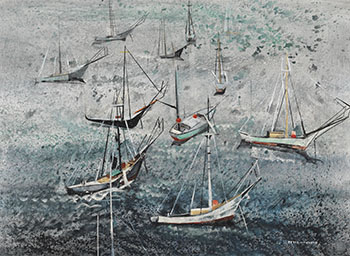 Sword Fishing Boats by Peter Haworth vendu pour $1,250