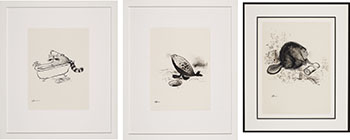 Three Works: Racoon / Seal / Beaver (0076, 0529, 0077) by Ronald Searle sold for $8,125