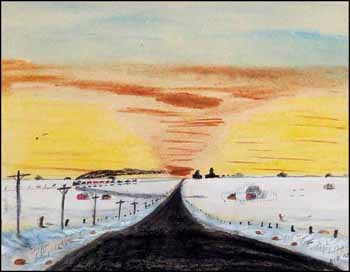 Prairie Road in Winter (02082/2013-1150) by William C. McCargar vendu pour $375