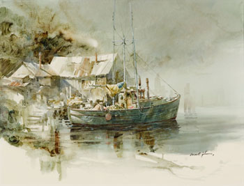 Winter Harbour, Vancouver (03318/36) by Brian R. Johnson sold for $563
