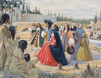 The First White Woman at Moose Fort, 1683 by Will Davies sold for $28,125