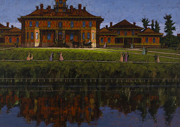Government Buildings in Victoria, BC, 1867 by Bruce Johnson vendu pour $40,250