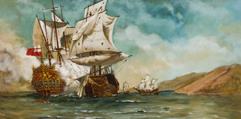 Untitled (Naval Battle) by Kuba Bryzgalski sold for $15,000