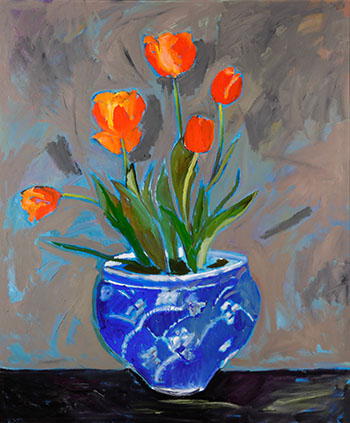 Cezanne's Tulips (03801/A89-249) by Christopher Broadhurst vendu pour $3,438