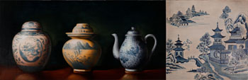 Ming Porcelain & Willow Pattern by Mandy Boursicot vendu pour $750