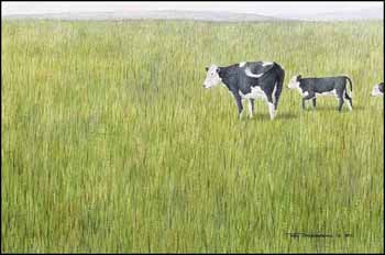 Two Calves with Mother (02959/2013-3035) by Terry Gregoraschuk sold for $135
