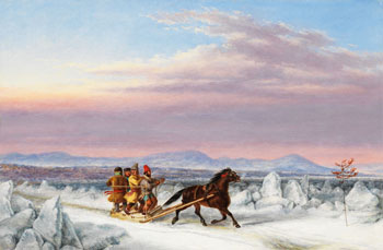 Habitants Crossing the Ice par Cornelius David Krieghoff