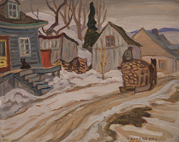 St. Joachim, Quebec / Houses in Winter (verso) par Alexander Young (A.Y.) Jackson