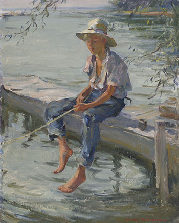 Boy Fishing par Manly Edward MacDonald