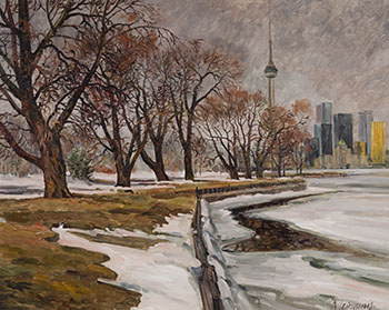 A View of Toronto's Skyline From Hanlan's Point by Andris Leimanis