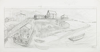 Preparatory Drawing for Granda Glover's Place on Braggs' Island by David Lloyd Blackwood