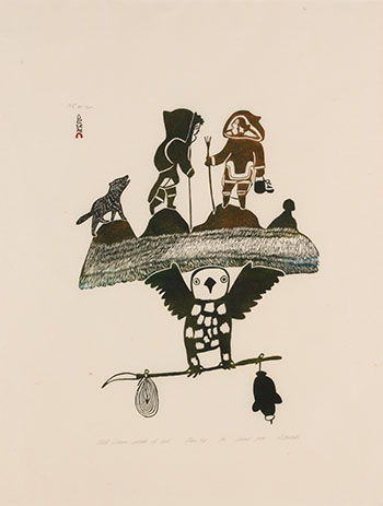 Old Women Speak of Owl by Pitseolak Ashoona