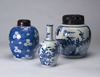 Three Chinese Blue and White Jars, Kangxi Period by  Chinese Art